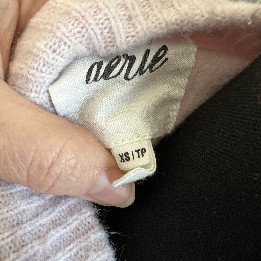 💜 Aerie Oversized Mock Neck Sweater – Lilac | Size XS (Fits More!) - Picture 2 of 8